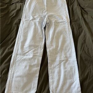 Women's White Textured Pants